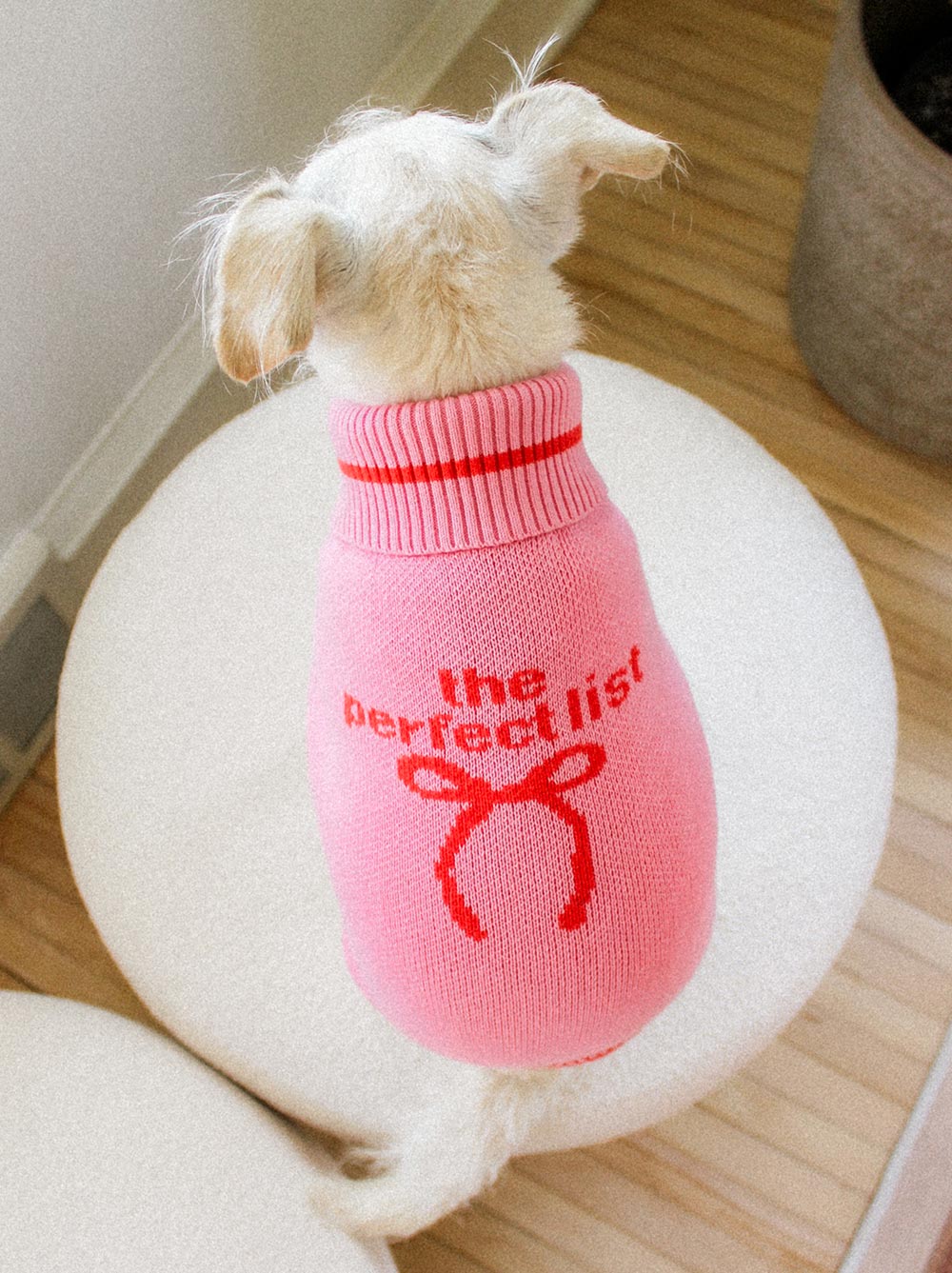 Pink dog sweater best sale